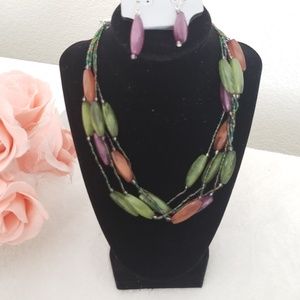 Bead Layered Necklace Set